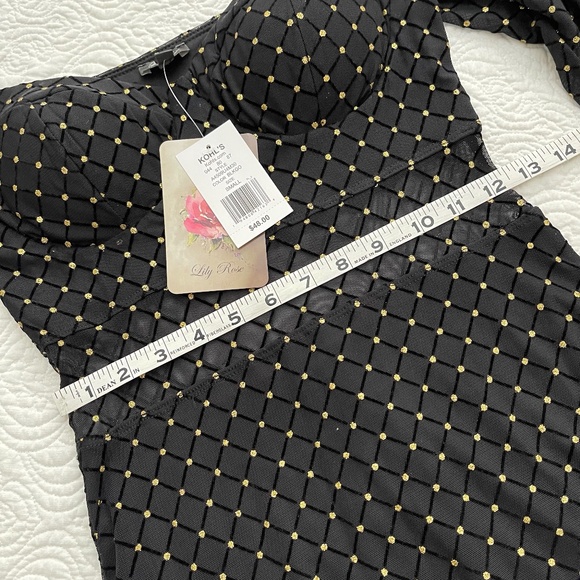 Lily Rose Black Party Dress with Gold Foiling - Juniors Size Small - Picture 9 of 16